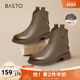 百思图冬季 靴粗跟女短靴G2172DD4 简约休闲时装 新款 商场同款