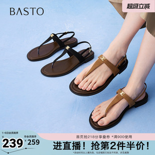 女凉鞋 百思图夏季 B2311BL5 潮流百搭方跟时装 时尚 新款 商场同款