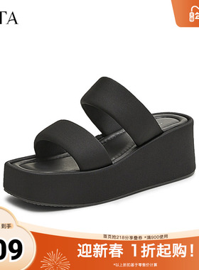 TATA他她女鞋2025年秋季运动时尚休闲鞋厚底女凉鞋新款CT401BT5