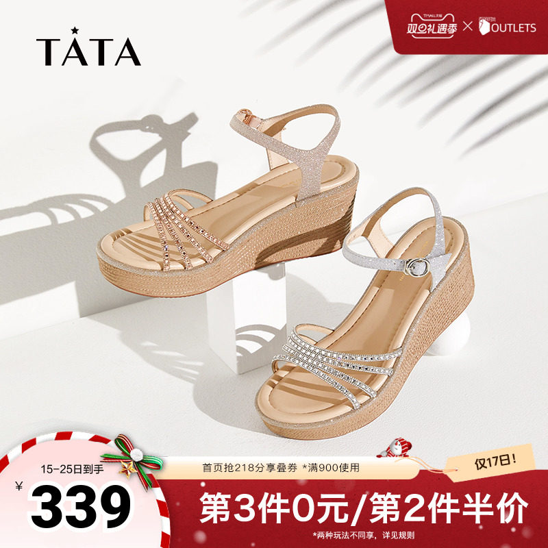 Tata他她绝美坡跟凉鞋女