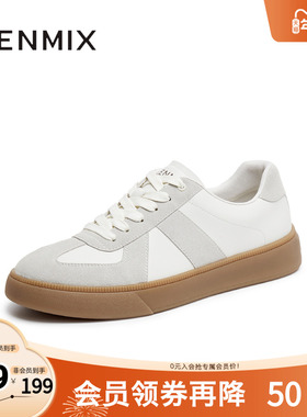 天美意2025新款休闲百搭拼色复古运动鞋男德训鞋DXX10BM5