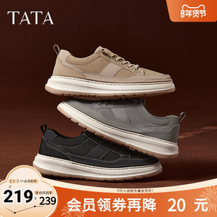 TATA他她厚底休闲布鞋男鞋一脚蹬软底爸爸鞋25秋季新款奥莱