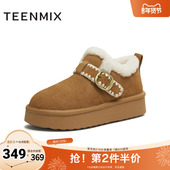 厚底毛绒保暖百搭女勃肯鞋 天美意2025冬新款 商场同款 BM151DM5