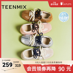 百搭舒适平底女德训鞋 带潮酷时尚 KG063BM5 双鞋 天美意2025新款