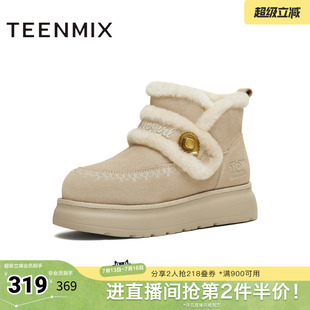 天美意冬新款商场同款玩具总动员联名短靴女雪地靴CE741DD5