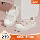 2025秋时尚 休闲鞋 厚底白色板鞋 TATA他她女鞋 新款 圆头厚底CP304CM5