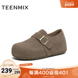 天美意2025秋新款潮流休闲百搭复古户外度假女勃肯鞋KK076CM5