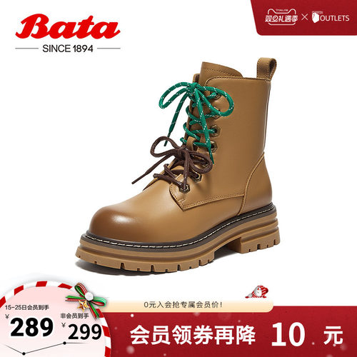 牛皮粗跟工装靴复古大黄靴