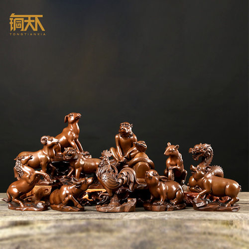 十二生肖摆件龙蛇吉祥物装饰品