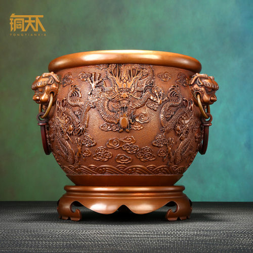 紫铜手工制作故宫九龙壁花纹设计