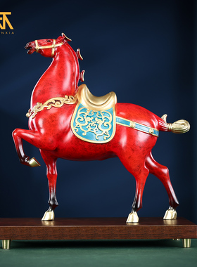 黄铜材质不掉色唐马摆件