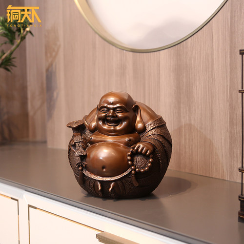 紫铜弥勒佛大肚佛铜佛像开业礼品