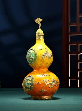 彩绘铜葫芦开盖铜器工艺品