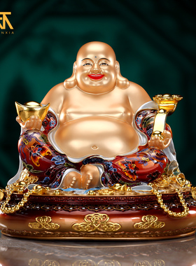 手工彩绘黄铜材质弥勒佛