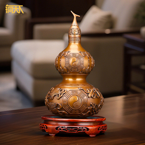 吉祥平安八卦紫铜铜葫芦工艺品