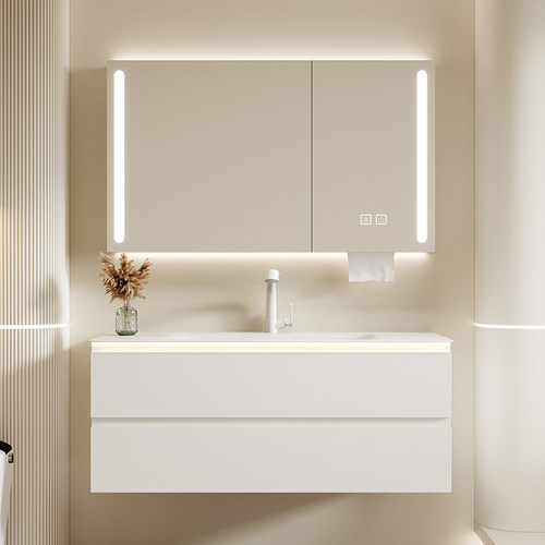 橡木烤漆浴室柜组合智能岩板