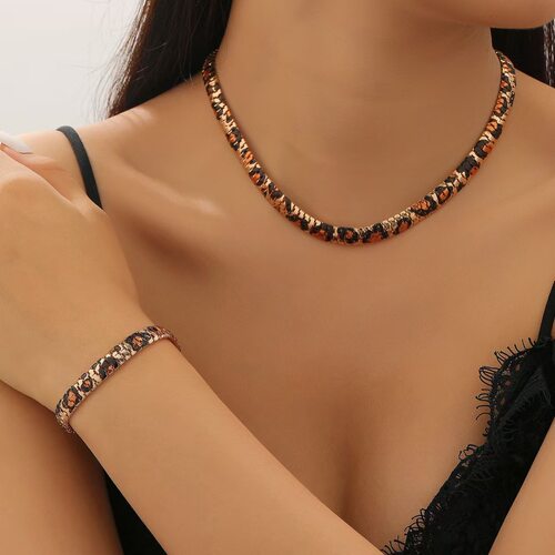 New Fashion Leopard Pattern Women's Necklace Bracelet 项链女