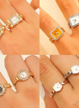girl Hands Open Ring Watch Ring Clock decoration finger ring