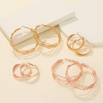 exaggerate multi-layer earrings, women's fashion temperament