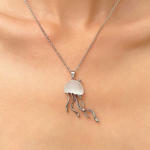 Deep sea jellyfish frosted necklace earrings spicy girl 项链
