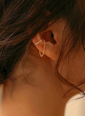 New retro chain tassel ear clip feminine temperament earring