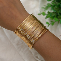 Punk Multi-Layer Open Bracelet Exaggerated Jewelry Bangle