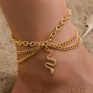 chain female fashion Cross 脚链女 Anklet foot jewelry border