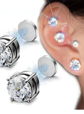 Men's women's diamond earring no ear holes Magnetic Ear Clip