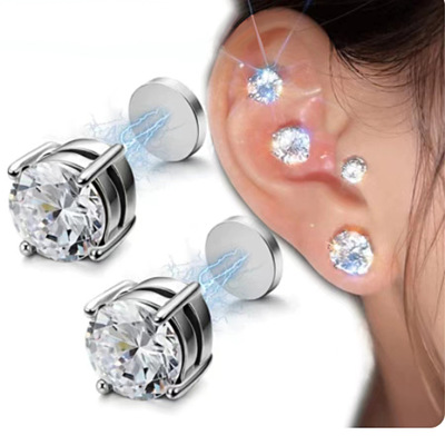 Men's women's diamond earring no ear holes Magnetic Ear Clip