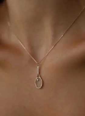 niche design clavicle chain punk New tennis racket necklace