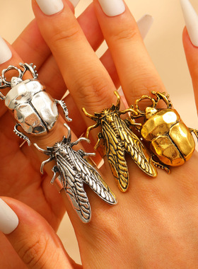 personality Beetle Ring Cartoon Insect Ring Tail Ring Women