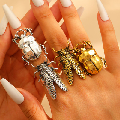 personality Beetle Ring Cartoon Insect Ring Tail Ring Women