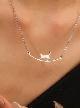 cartoon animal Cat necklace female clavicle chain necklace