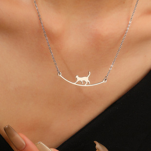 cartoon animal Cat necklace female clavicle chain necklace