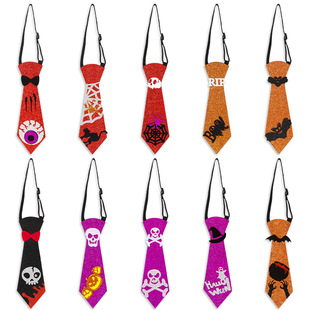 adult ghost festival Halloween skull kids party necktie tie