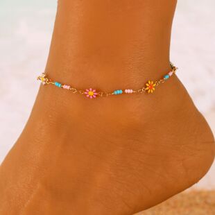 New sexy ankle chain with feminine floral temperament anklet