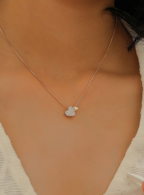 New Double Love Necklace Women Heart Pendant Clavicle chain