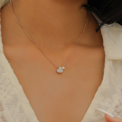 New Double Love Necklace Women Heart Pendant Clavicle chain