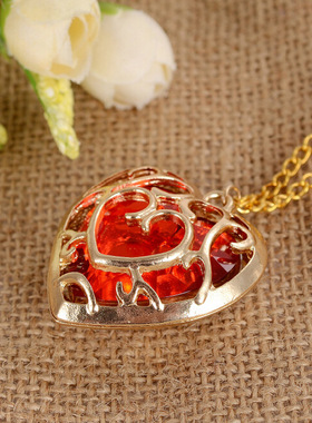 项链 Heart choker artificial crystal necklace sweater chain