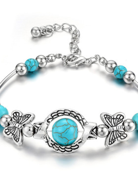 popular butterfly bracelet ethnic style turquoise  jewelry潮