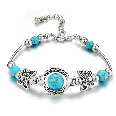 popular butterfly bracelet ethnic style turquoise  jewelry潮