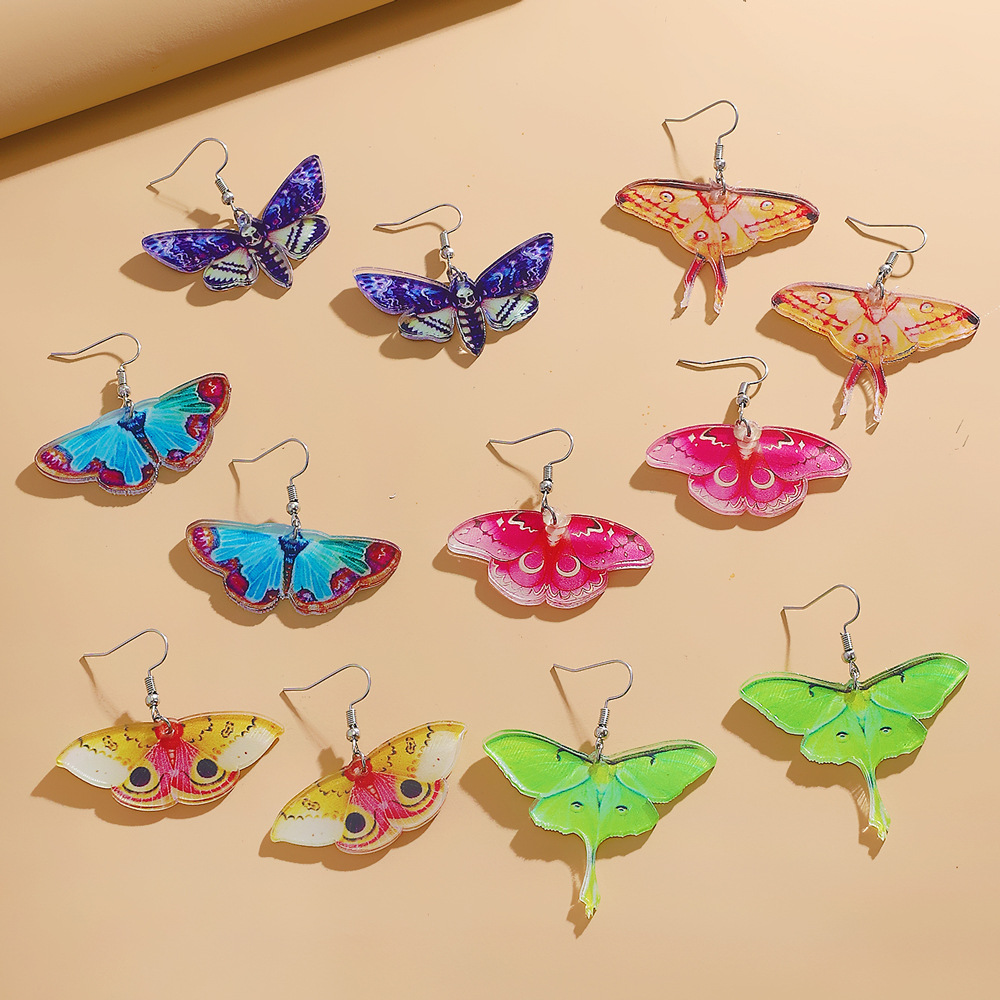 jewelry acrylic earrings sweet butterfly earring渐变蝴蝶耳环 饰品/流行首饰/时尚饰品新 耳环 原图主图