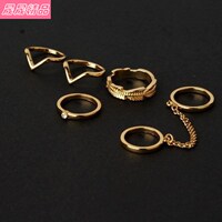 6PCS SET FITER RING FASHION WOMEN Accessory Joint Rings