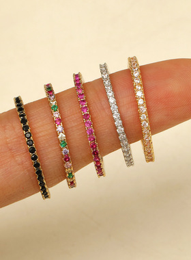 New Candy Series Colorful Diamond Full Circle Ring Jewelry