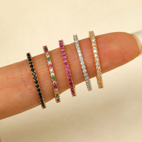 New Candy Series Colorful Diamond Full Circle Ring Jewelry