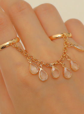 Elegant girl chain rings jewelry tassel finger ring women's