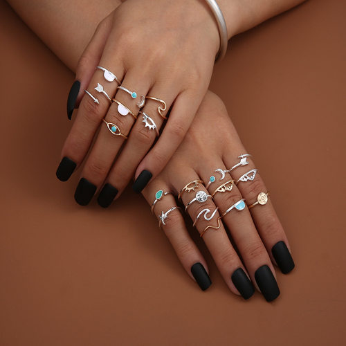 Ring set 19-piece beach style accessories joint rings 戒指女