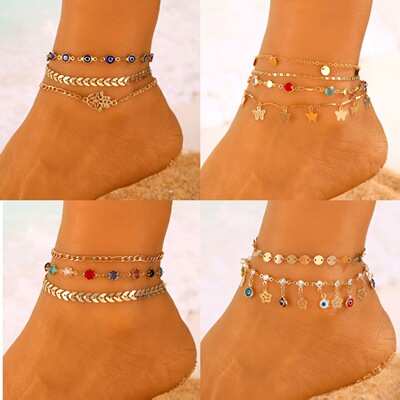 脚链欧美New anklet Retro Devil's Eye Jewelry Eye Foot Chain