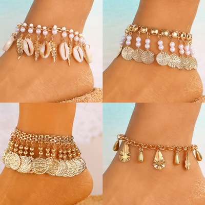 retro ethnic foot chain Bohemian personalized shell anklet