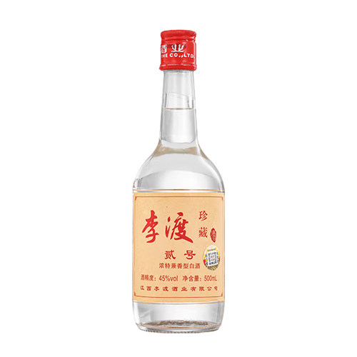 【尾货1瓶】李渡高粱酒45度贰号浓特兼香型白酒纯粮食酒光瓶500ml